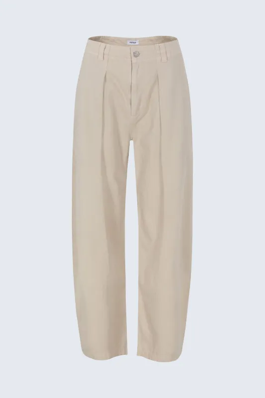Eden Pleated Barrel Trouser – Parchment sold by Pistola