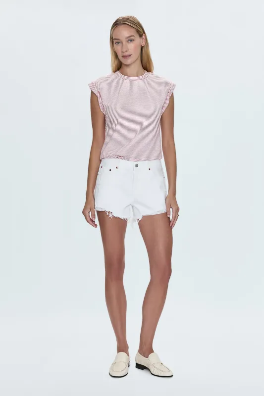 Gigi Low Rise Cut Off - Luxe White Distressed sold by Pistola