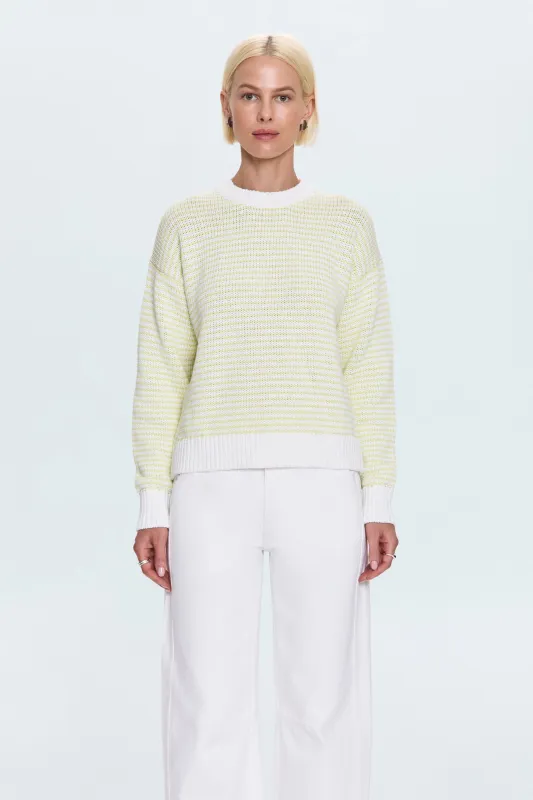 Aura Relaxed Crew Neck Sweater - Limeade sold by Pistola