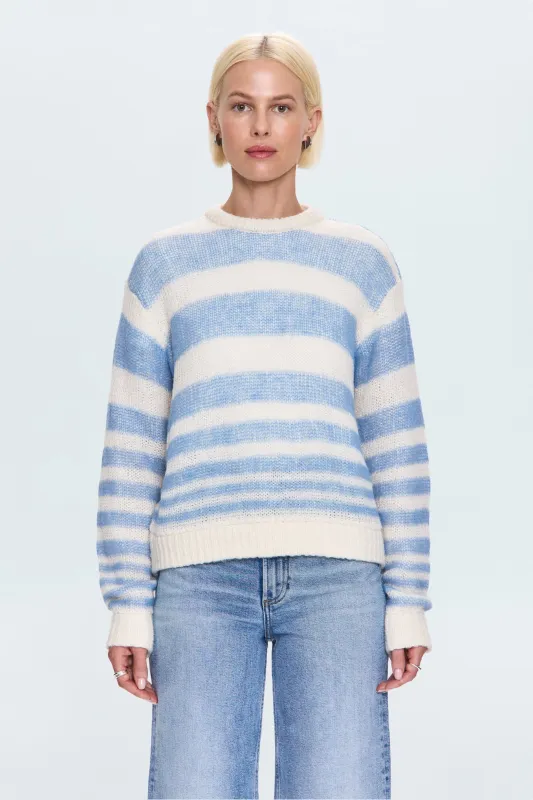 Moa Striped Bubble Sweater - Blue Gradient Stripe sold by Pistola