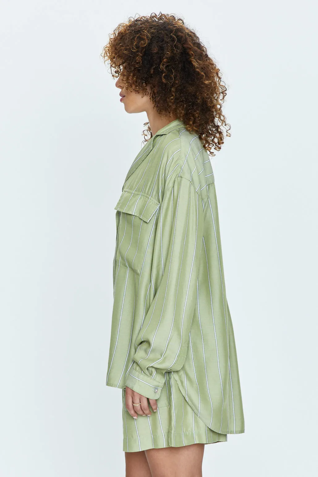 Irene Shirt - Sage Stripe sold by pistola product image thumbnail 3