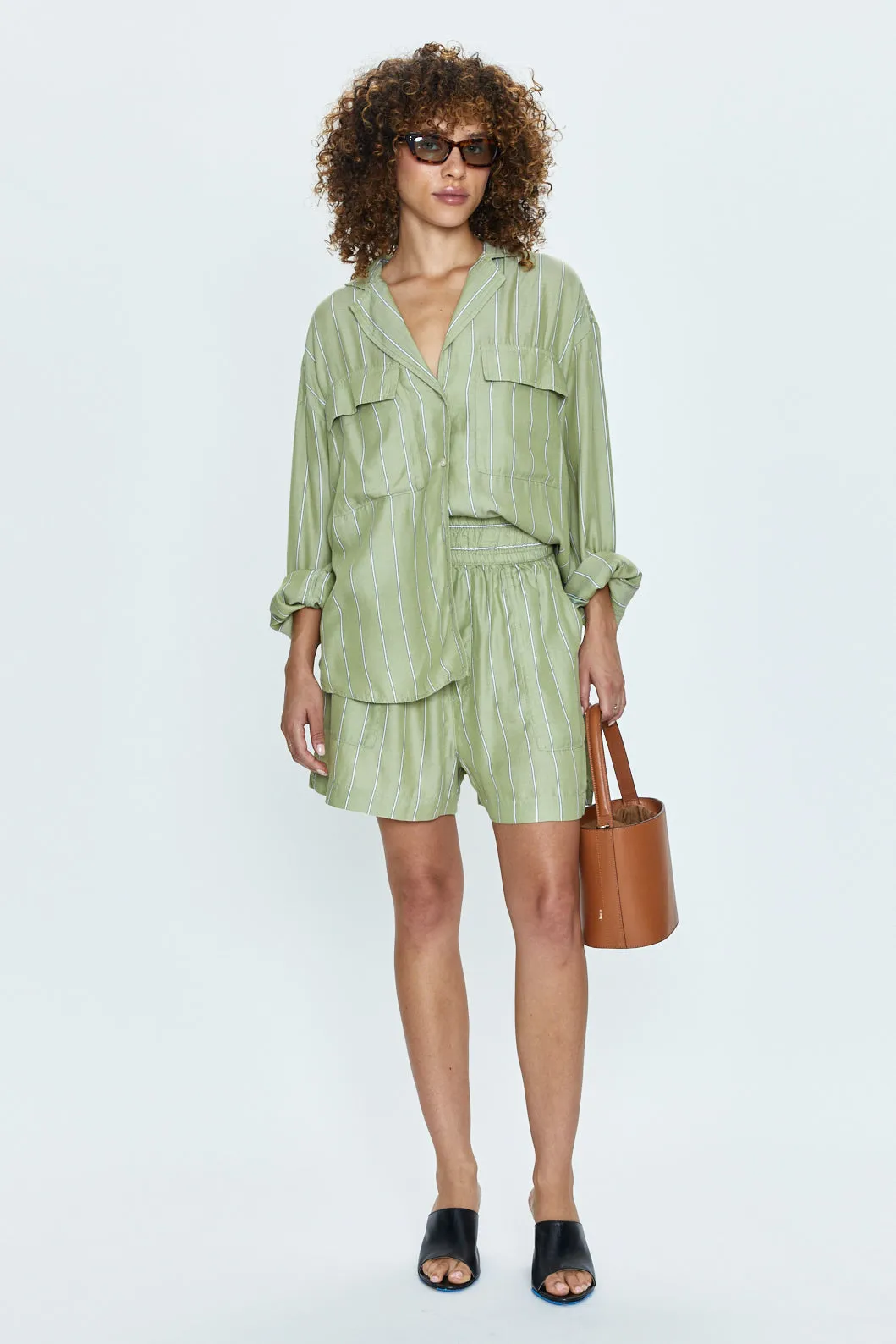 Irene Shirt - Sage Stripe sold by pistola product image thumbnail 5