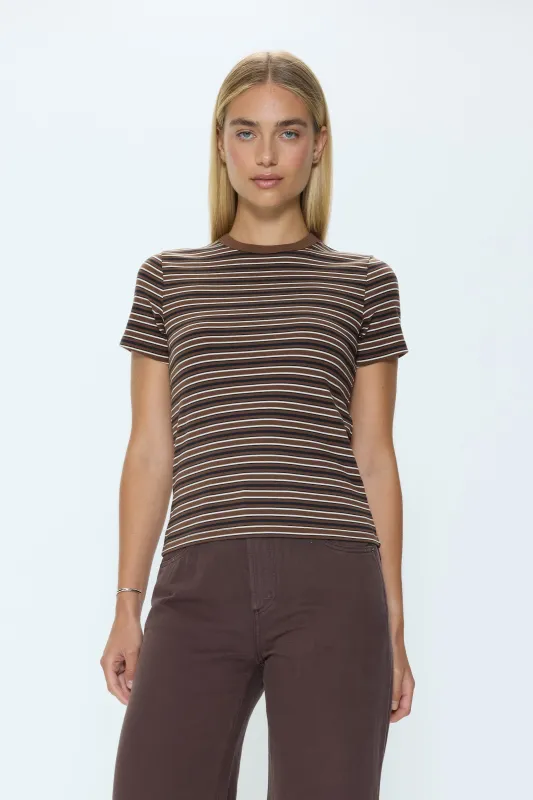 Alba Shrunken Tee - Bruna Black Stripe sold by Pistola