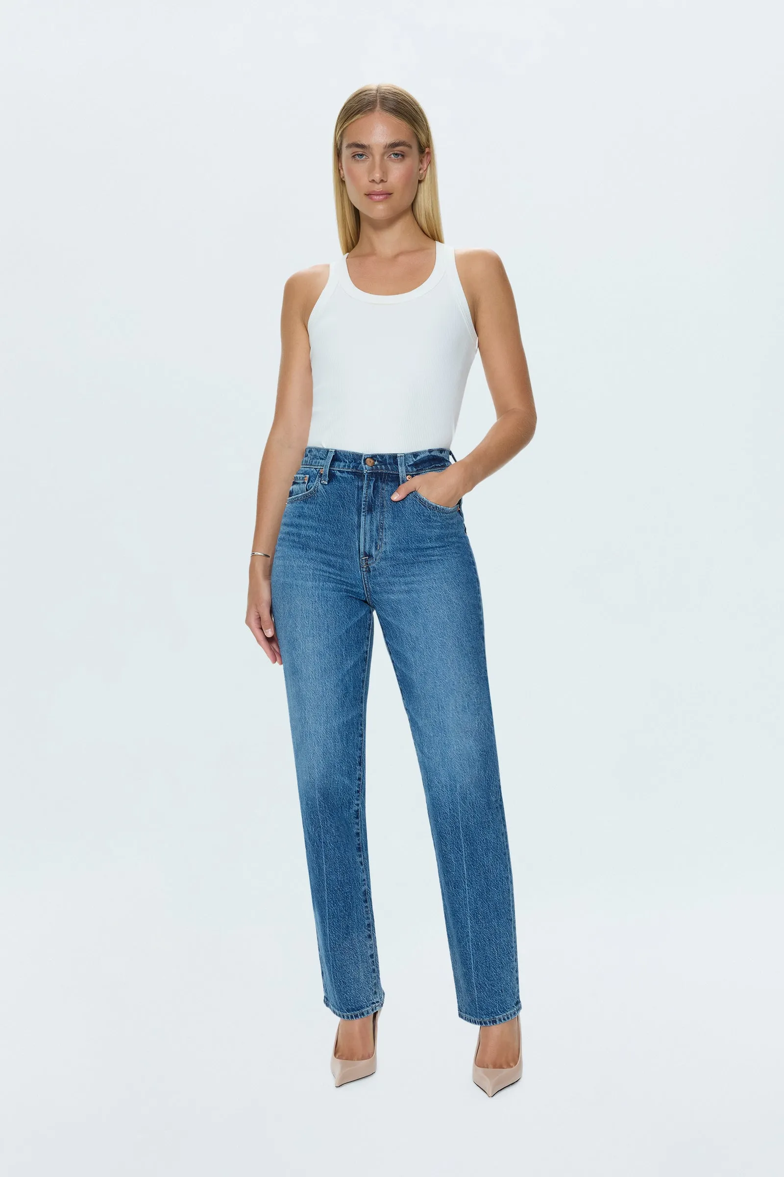 Cassie Super High Rise Straight Jean - Palladium sold by Pistola product image thumbnail 3