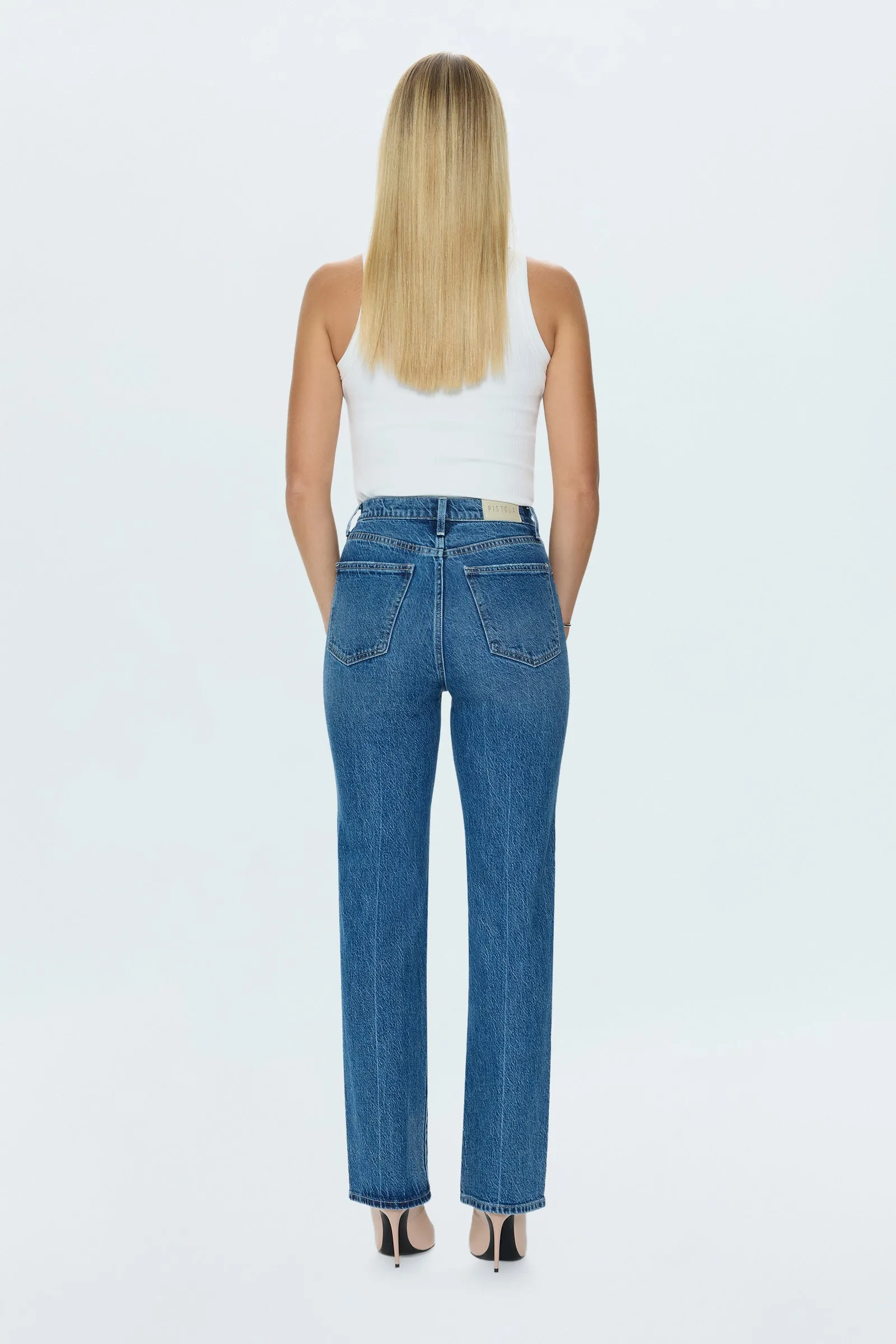 Cassie Super High Rise Straight Jean - Palladium sold by Pistola product image thumbnail 5