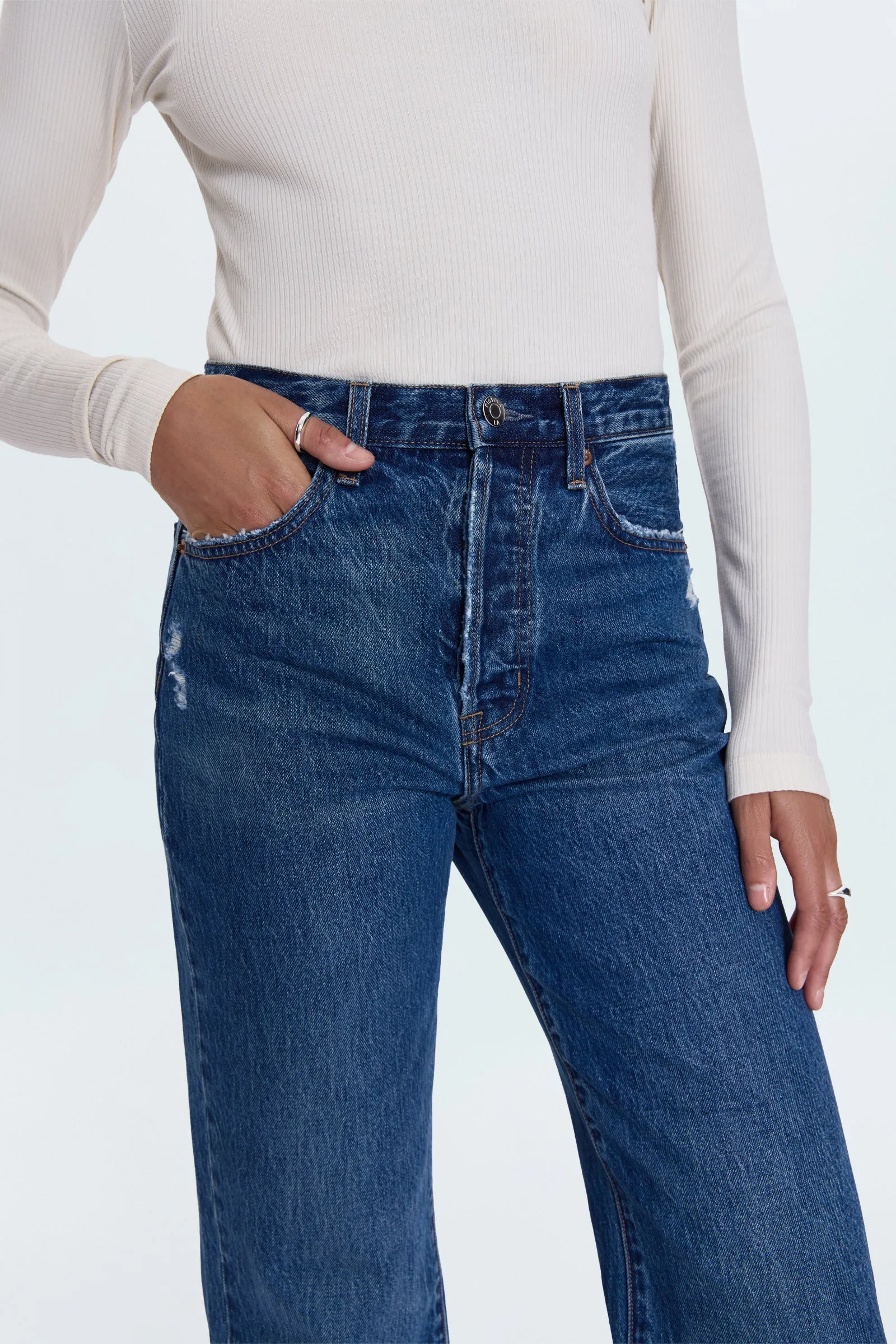 Cassie Super High Rise Straight Jean - Cameo Vintage sold by Pistola product image thumbnail 2