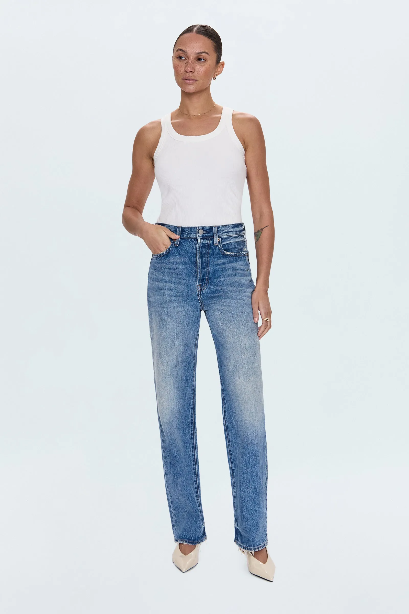 Cassie Super High Rise Straight Jean - Serpentine Vintage sold by Pistola product image thumbnail 4