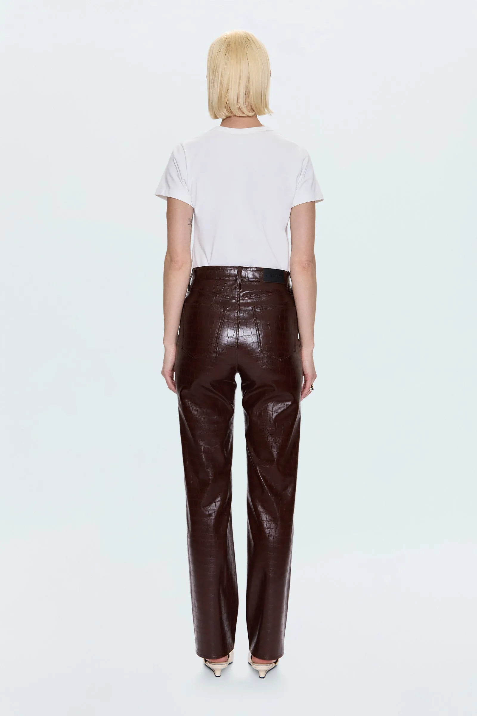 Cassie Super High Rise Straight Pant - Tobacco Croc sold by Pistola product image thumbnail 5