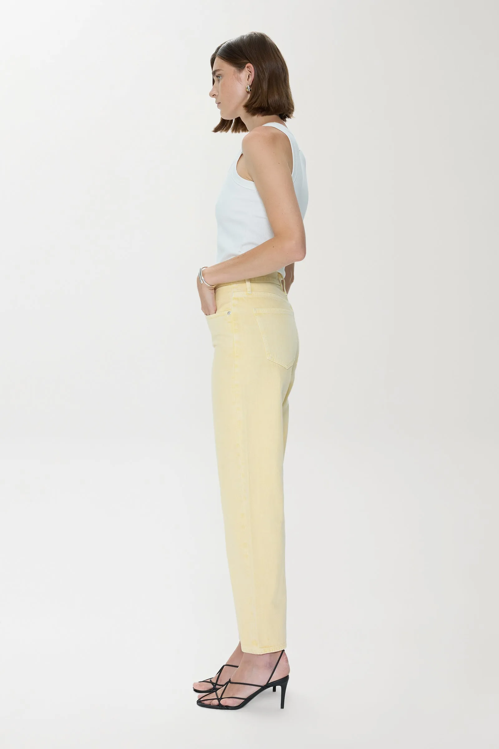 Lexi Mid Rise Bowed Straight Jean - Day Glow sold by Pistola product image thumbnail 4