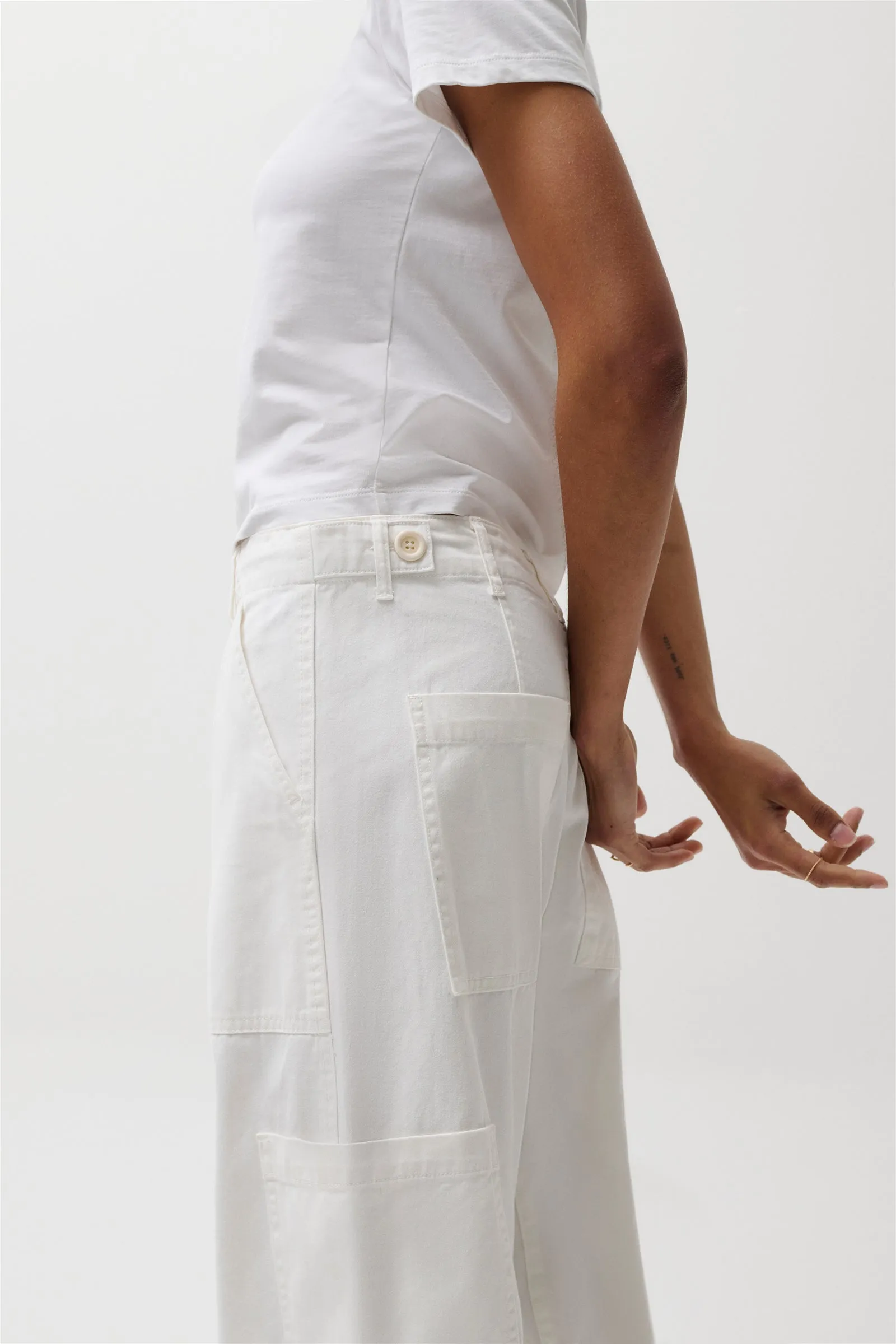PETITE Sabrina Curved Utility Pants - White sold by Pistola product image thumbnail 4