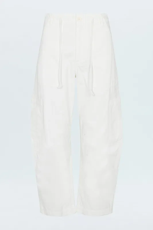 PETITE Sabrina Curved Utility Pants - White sold by Pistola