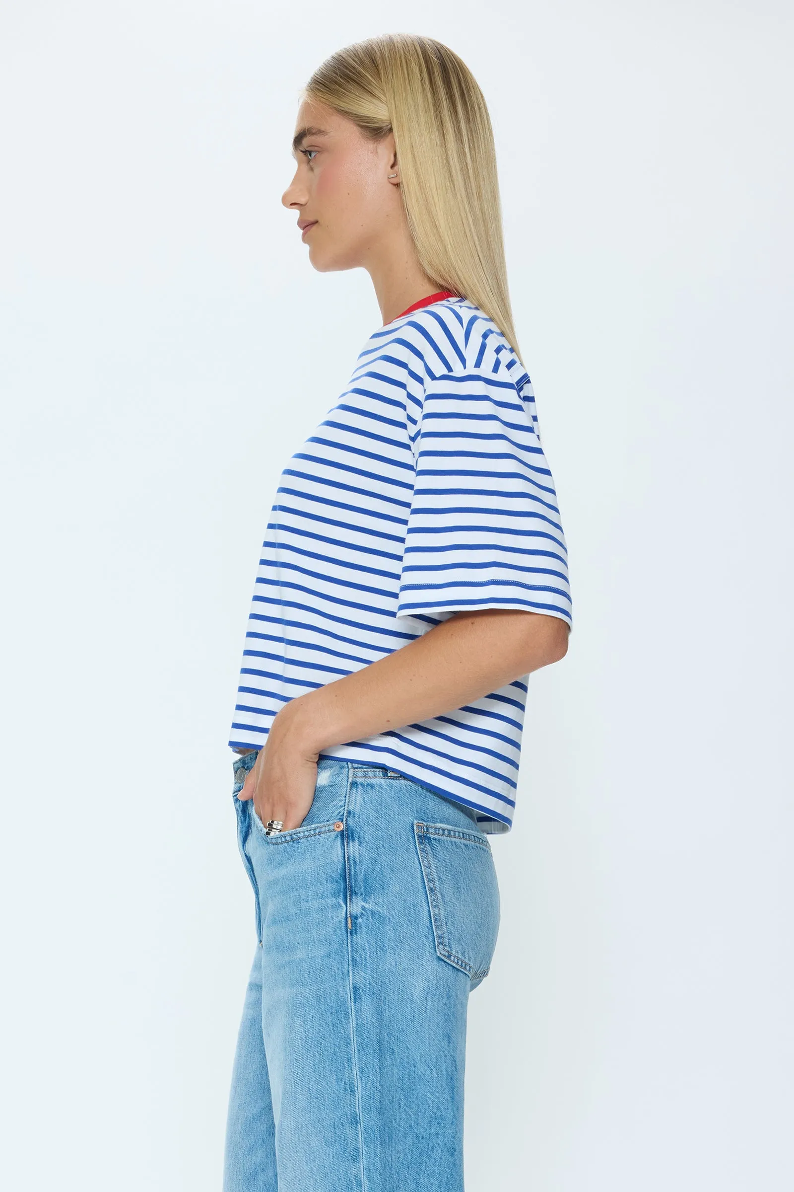 Mae Cropped Tee - Maritime Red sold by Pistola product image thumbnail 4