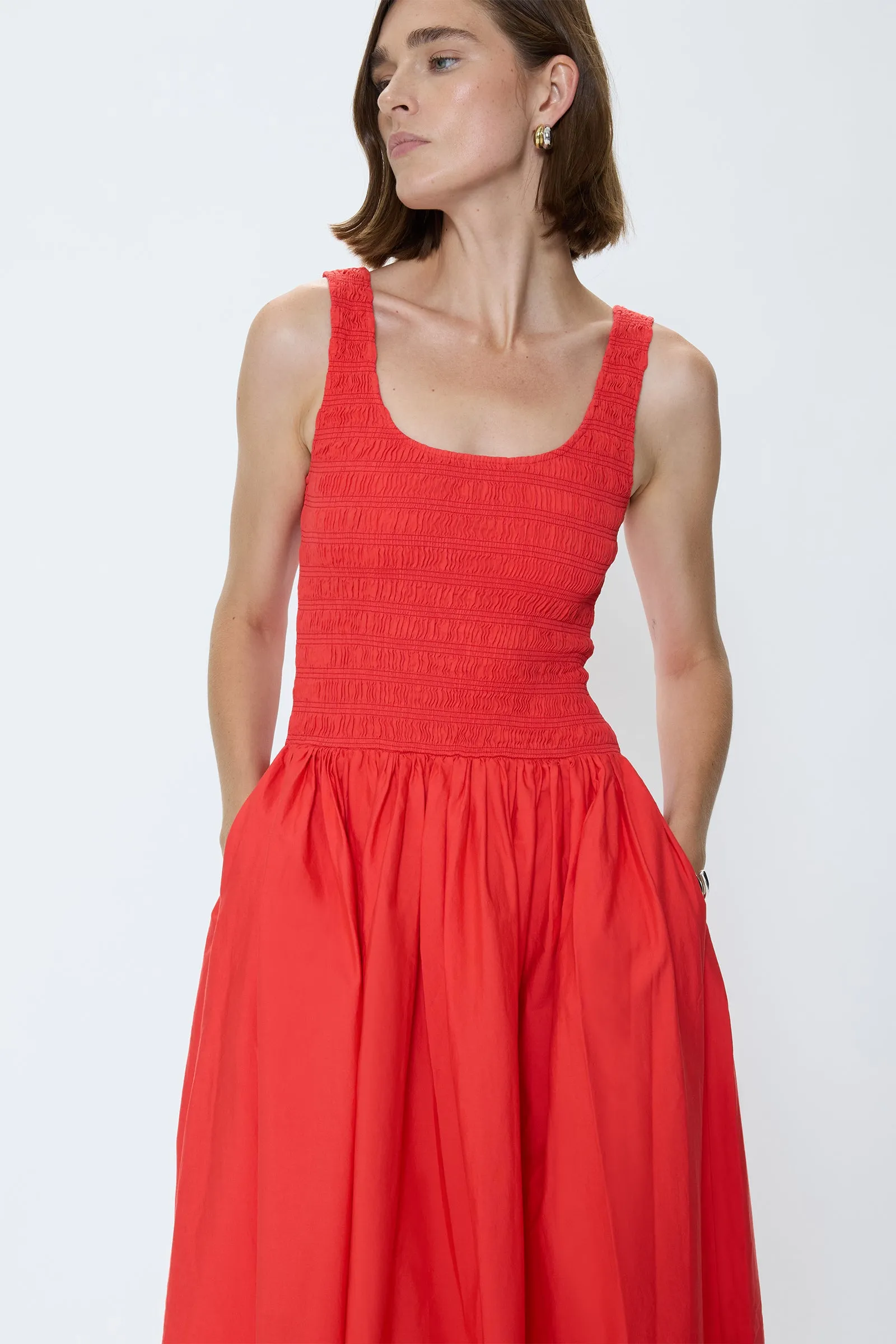 Alessia Smocked Drop Waist Dress - Maraschino sold by Pistola product image thumbnail 2