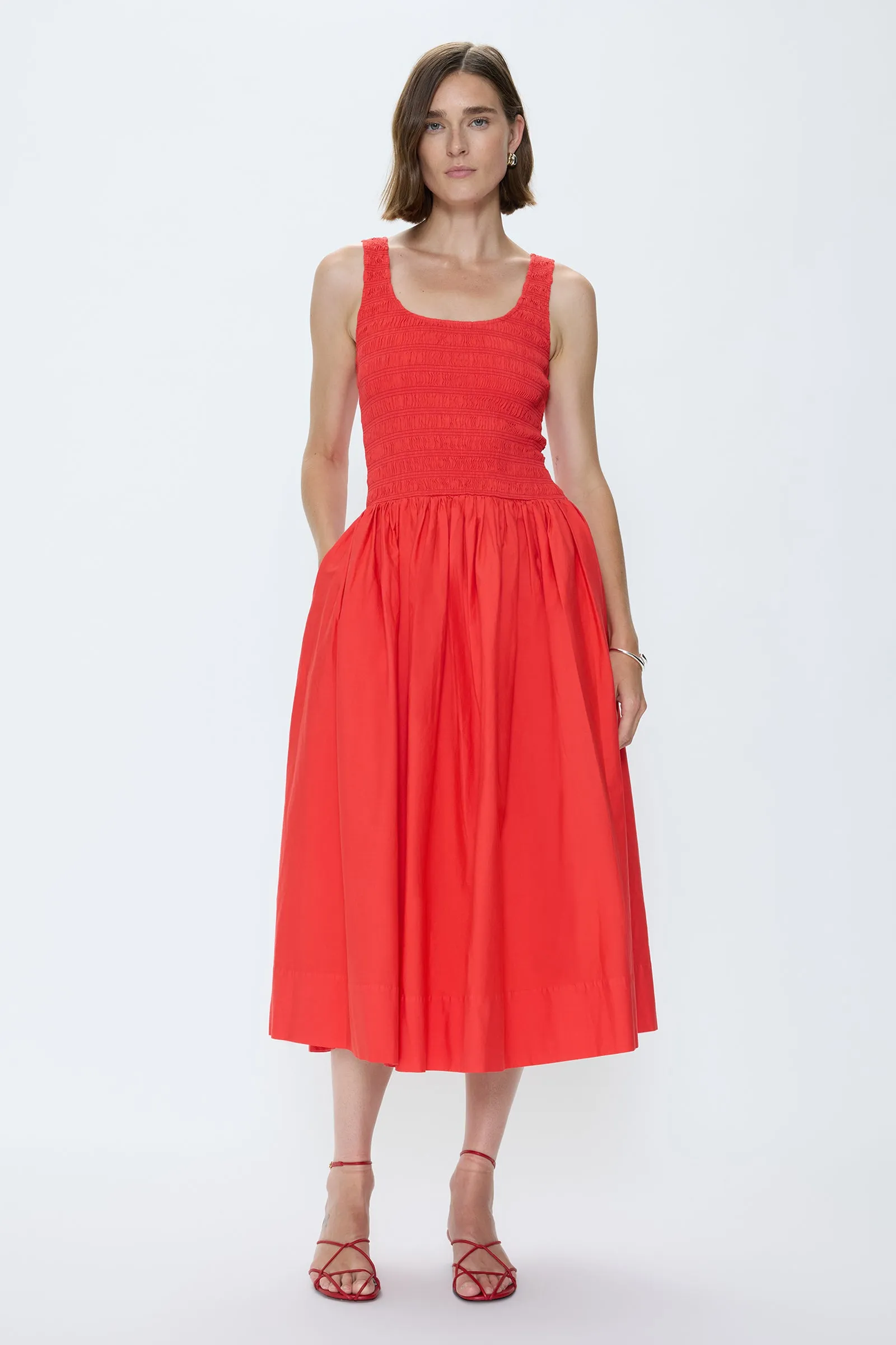 Alessia Smocked Drop Waist Dress - Maraschino sold by Pistola