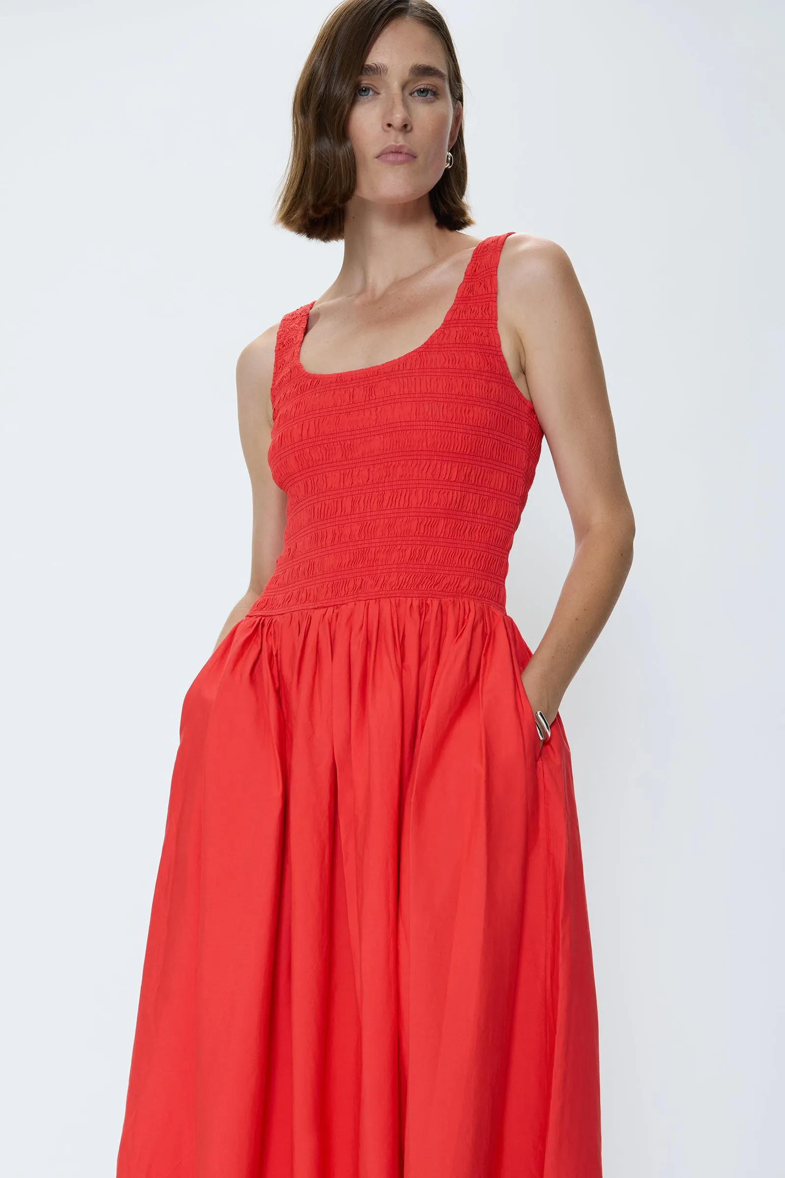 Alessia Smocked Drop Waist Dress - Maraschino sold by Pistola product image thumbnail 5