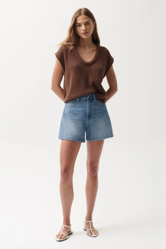 Saige High Rise A-Line Short - Sail Away made by Pistola