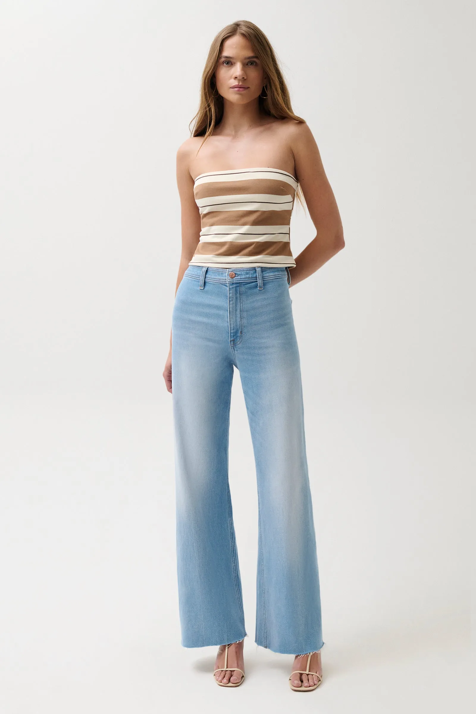 Penny High Rise Wide Leg Jean - Whisper sold by Pistola