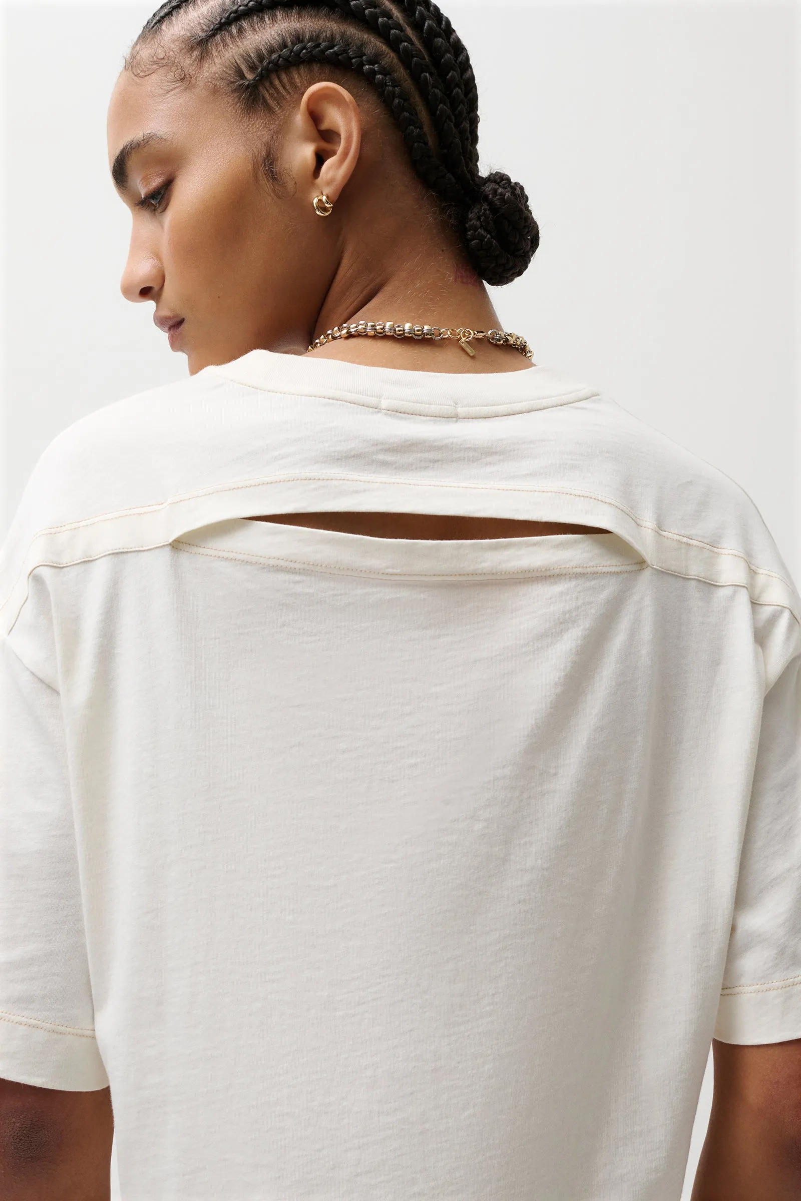 Mae Cropped Tee - Soft White sold by Pistola product image thumbnail 5