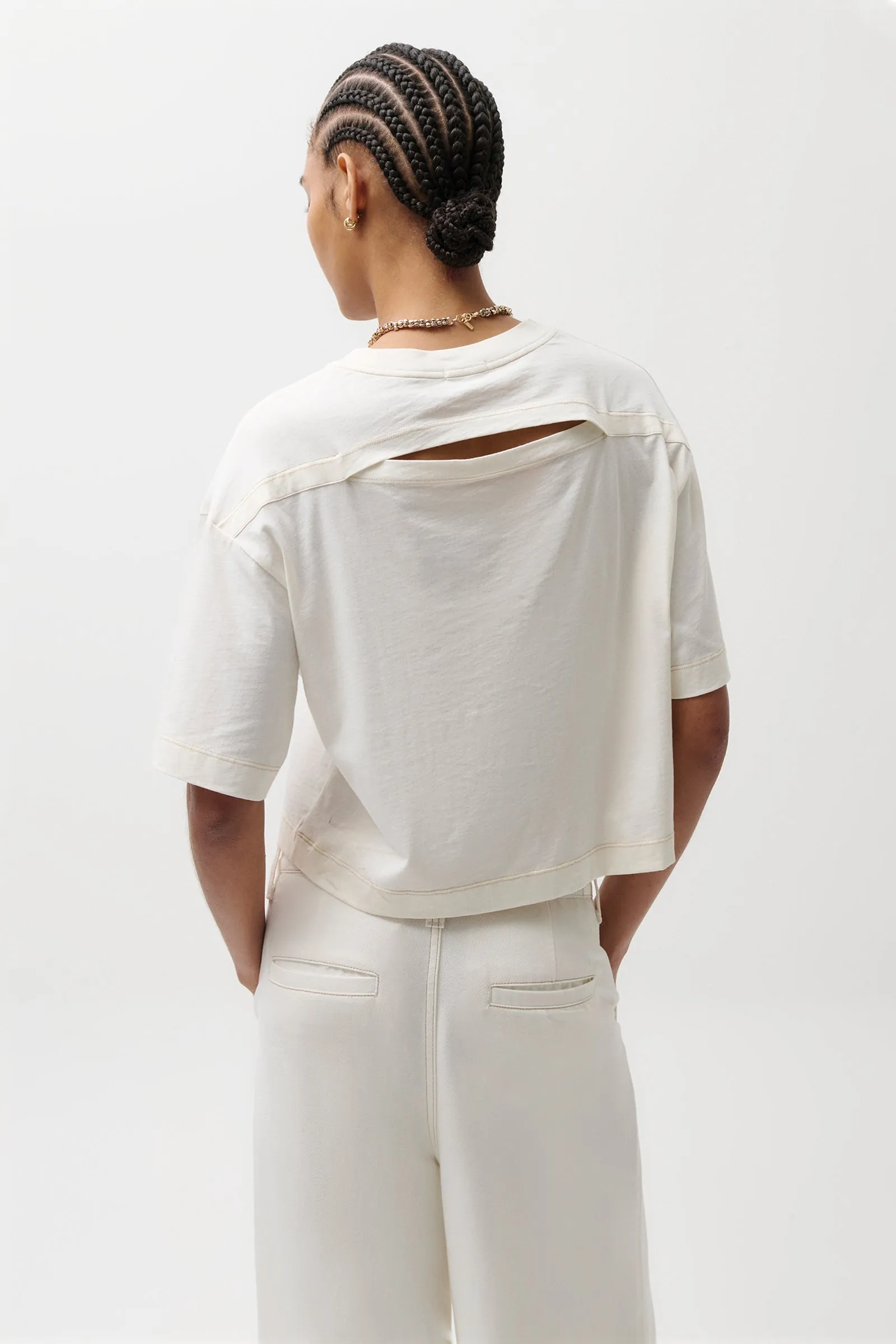Mae Cropped Tee - Soft White sold by Pistola product image thumbnail 4