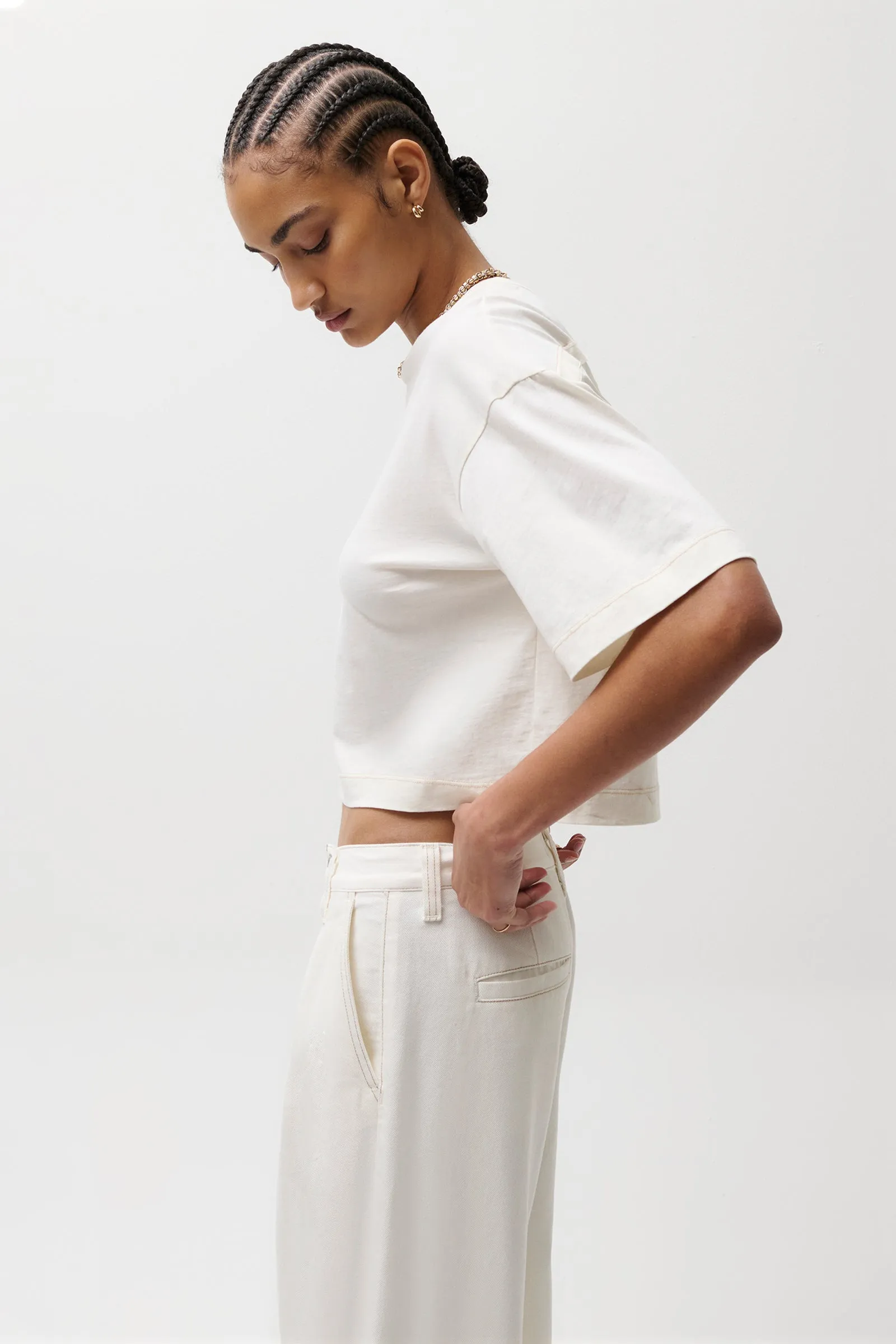 Mae Cropped Tee - Soft White sold by Pistola product image thumbnail 3