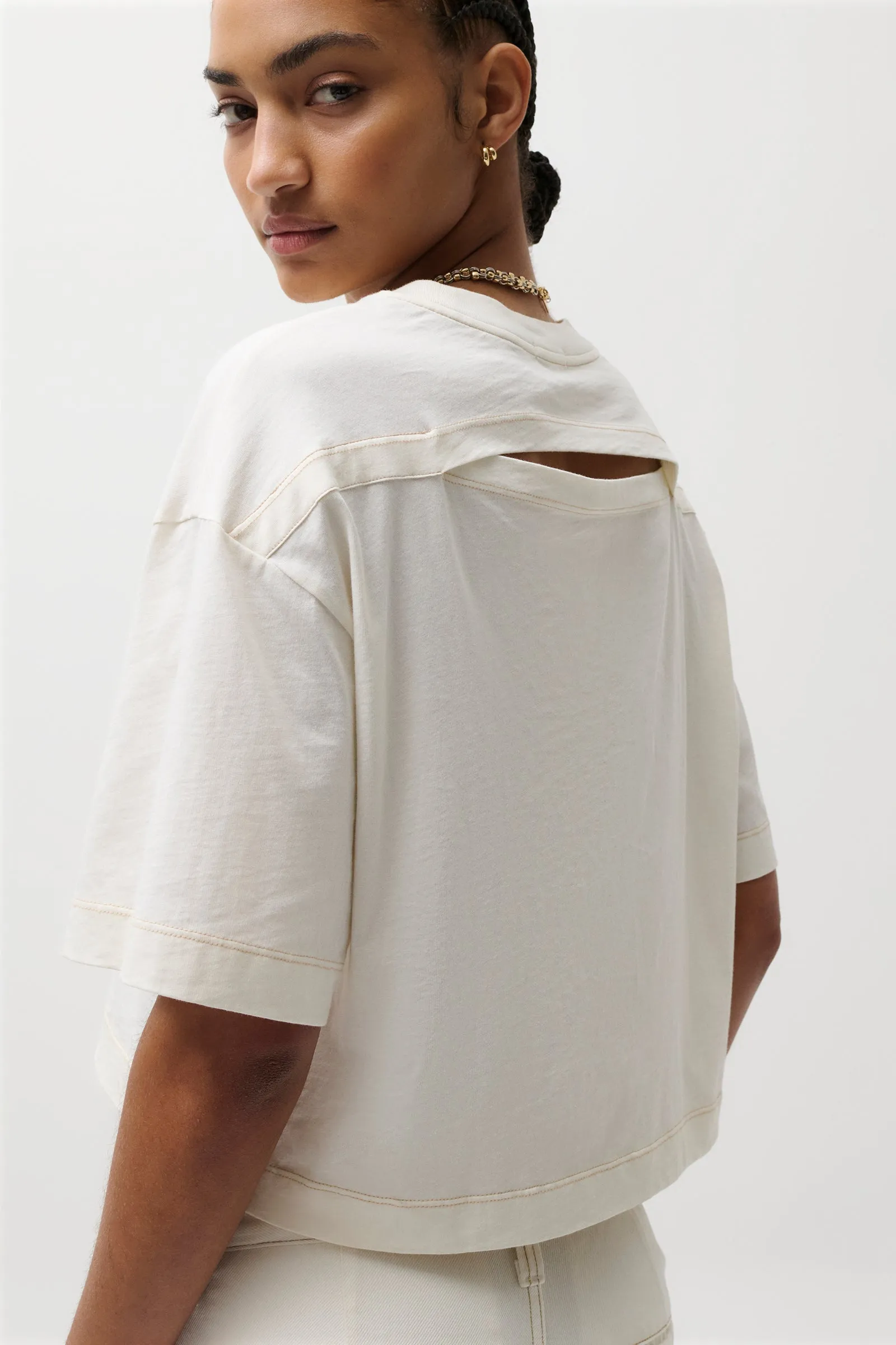 Mae Cropped Tee - Soft White sold by Pistola product image thumbnail 2
