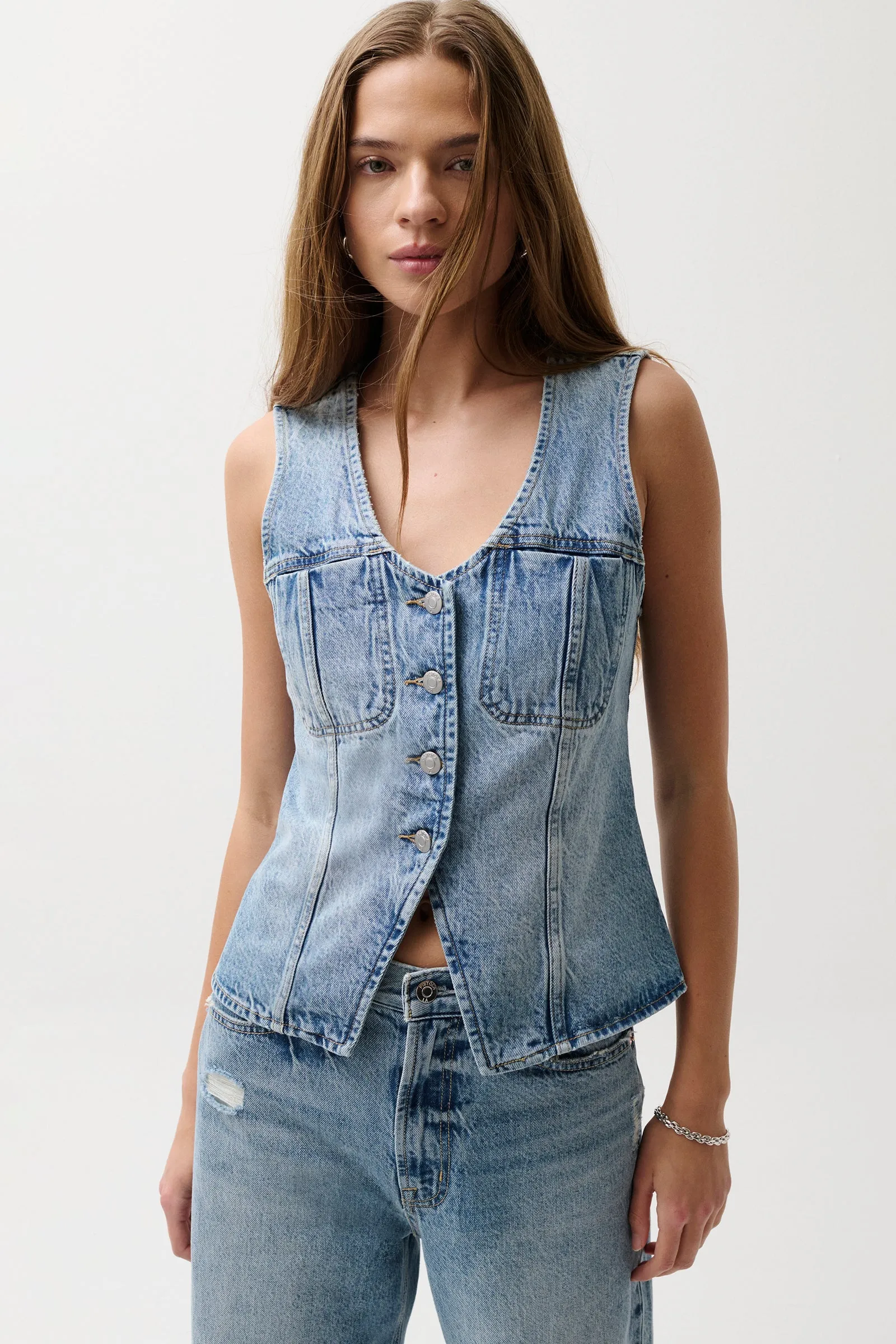 Gia Denim Vest - Hazy sold by Pistola