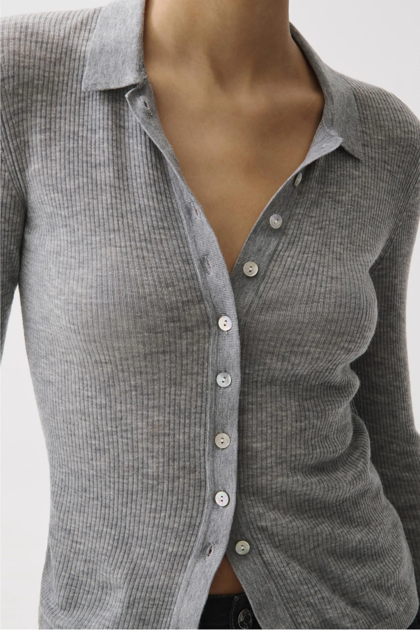 Korey Featherweight Cardigan - Heather Charcoal sold by Pistola product image thumbnail 2