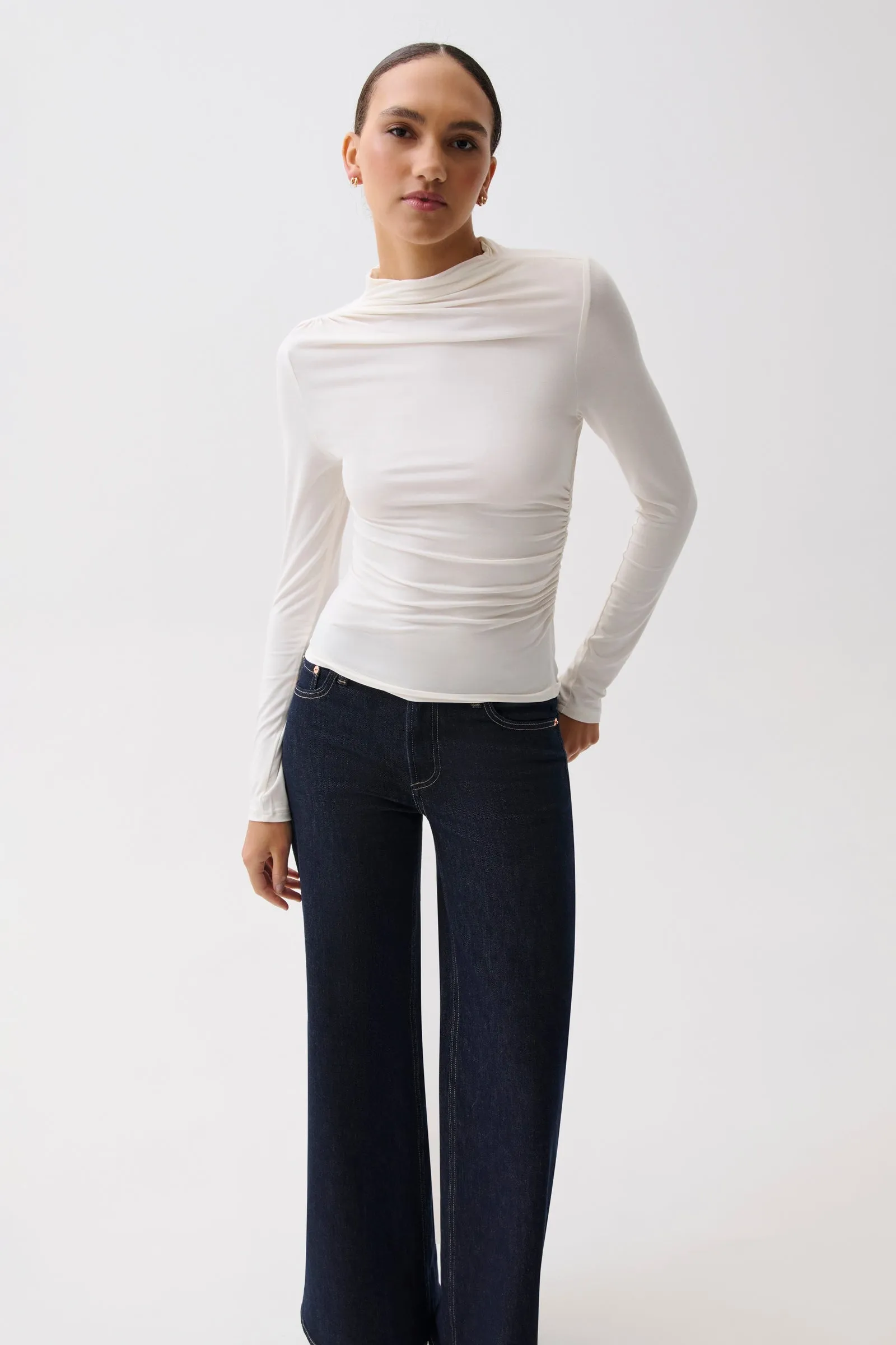 Nathalia Draped Mock Neck - Soft White sold by Pistola product image thumbnail 3