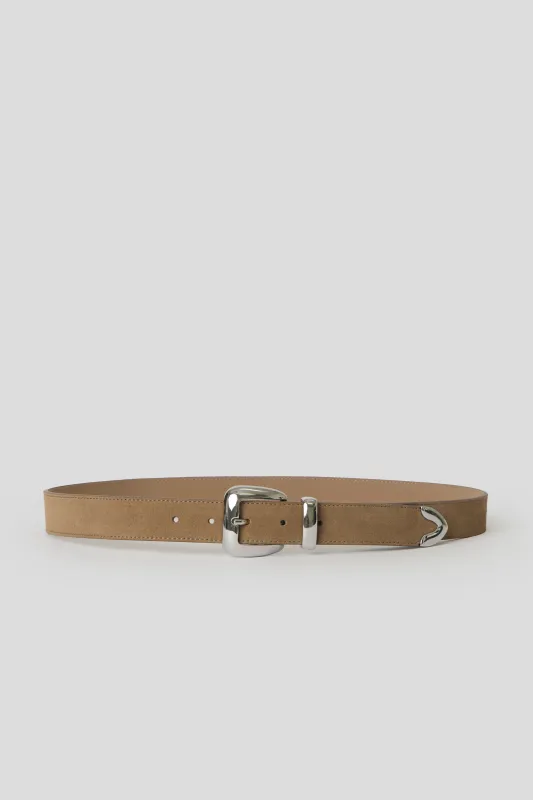 Esti Suede Belt - Peanut Silver made by Pistola
