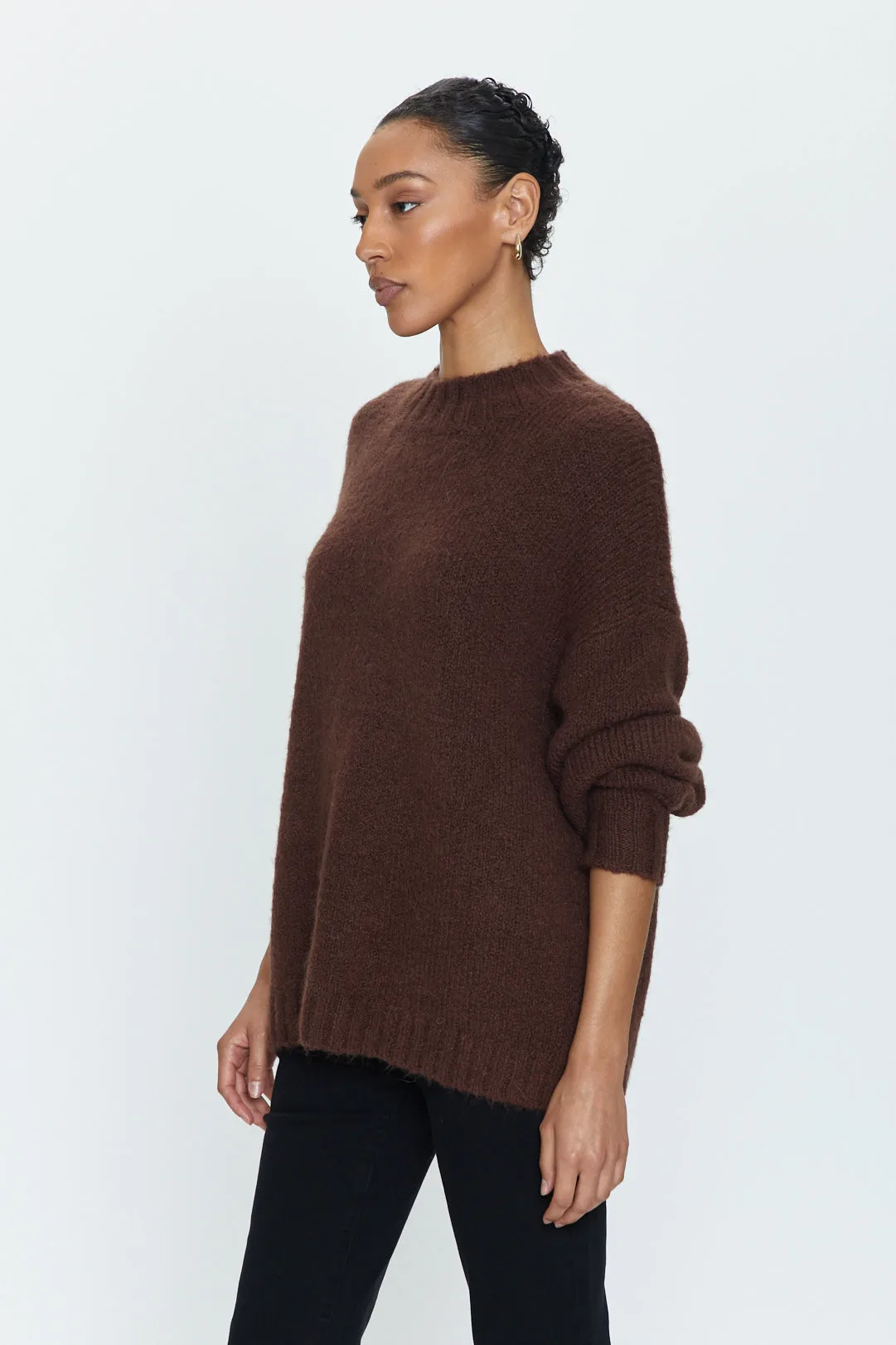 Carlen Mock Neck Sweater - Cocoa sold by pistola product image thumbnail 2