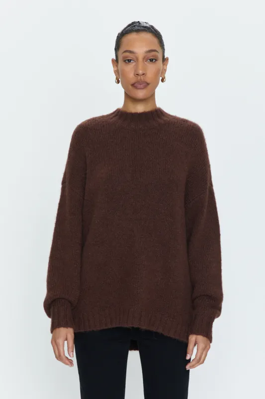 Carlen Mock Neck Sweater - Cocoa sold by pistola