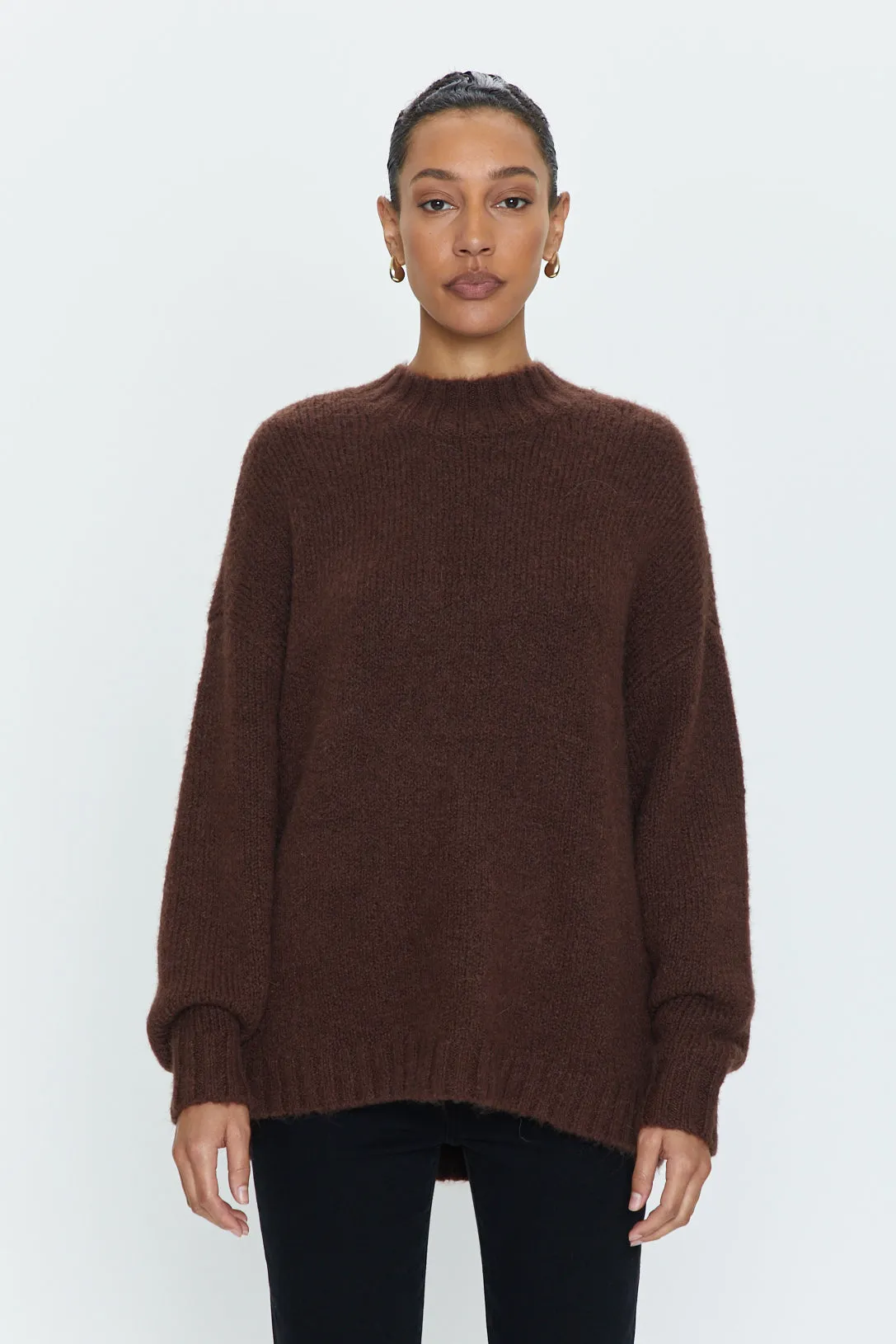Carlen Mock Neck Sweater - Cocoa sold by pistola