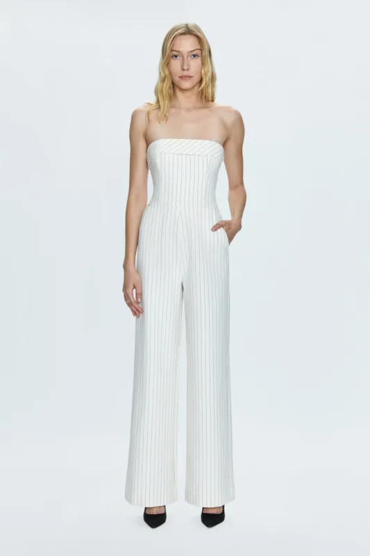 Valentina Jumpsuit - Le Blanc Pinstripe sold by pistola