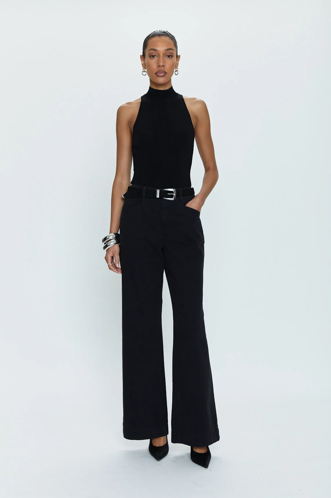 Jasmine High Rise Wide Leg Trouser - Black sold by pistola