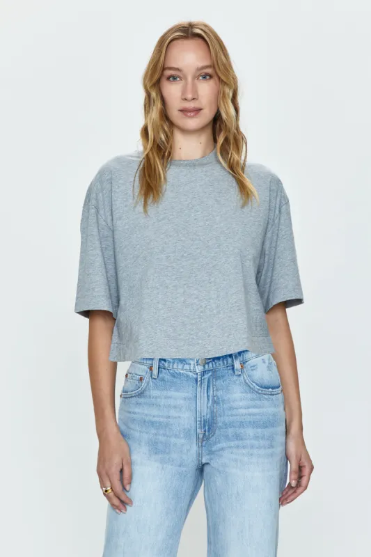 Mae Cropped Tee - Heather Grey sold by pistola