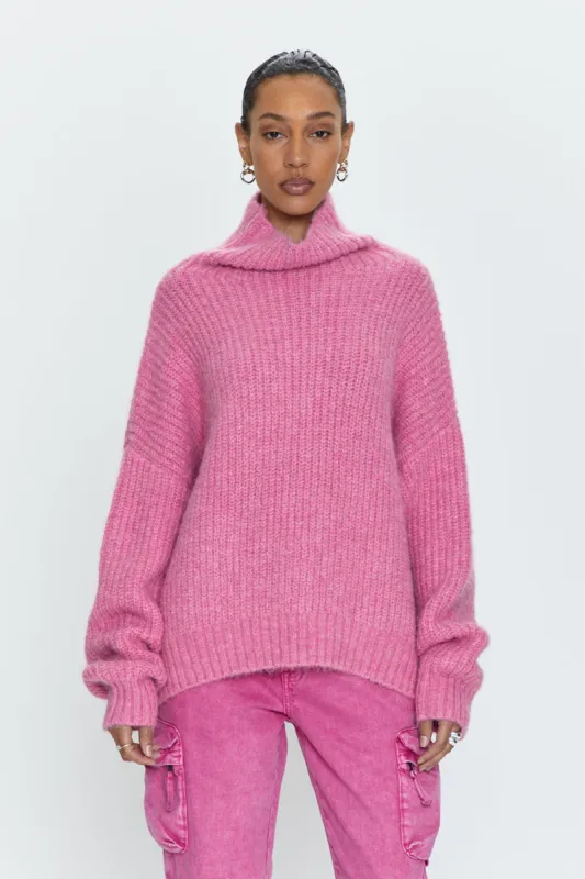 Ashley Turtleneck Sweater - Aurora Pink sold by pistola