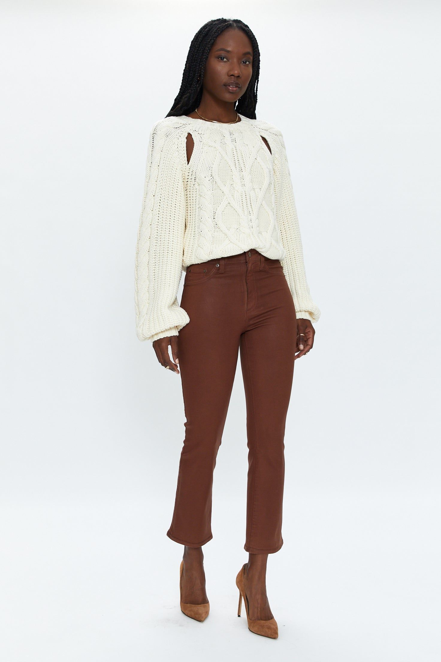 Lennon High Rise Crop Boot - Coated Saddle sold by pistola product image thumbnail 5