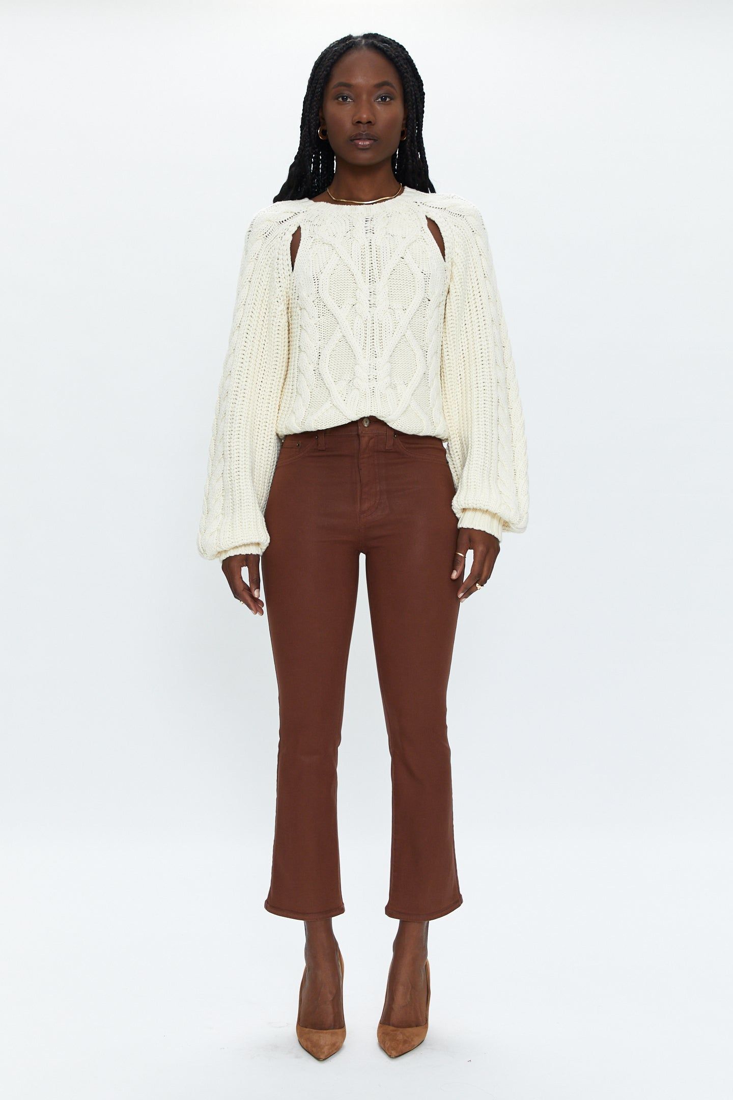 Lennon High Rise Crop Boot - Coated Saddle sold by pistola