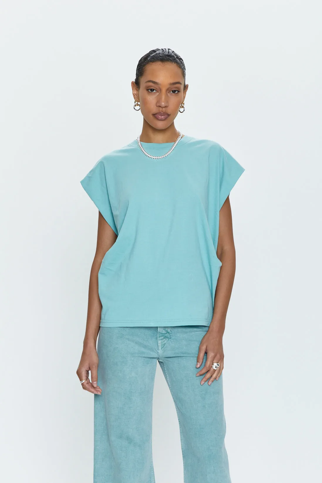 Trina Muscle Tee - Aqua sold by pistola