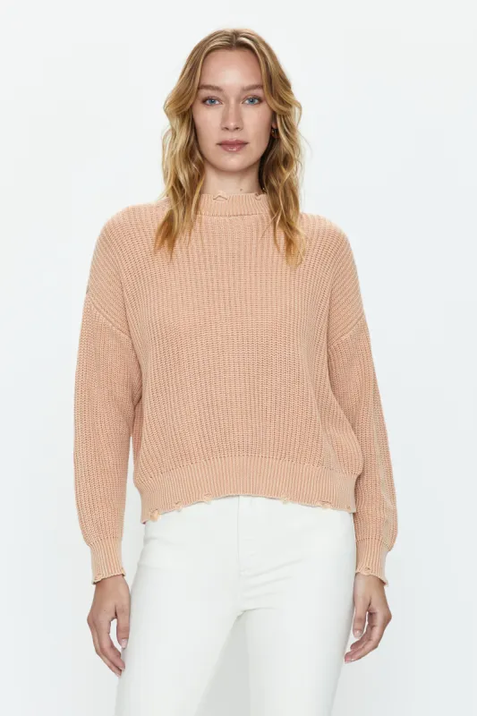 Eva Crew Neck Sweater - Sandwashed Tan sold by pistola