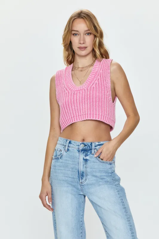 Cora Knit Vest - Pink Cosmos sold by pistola