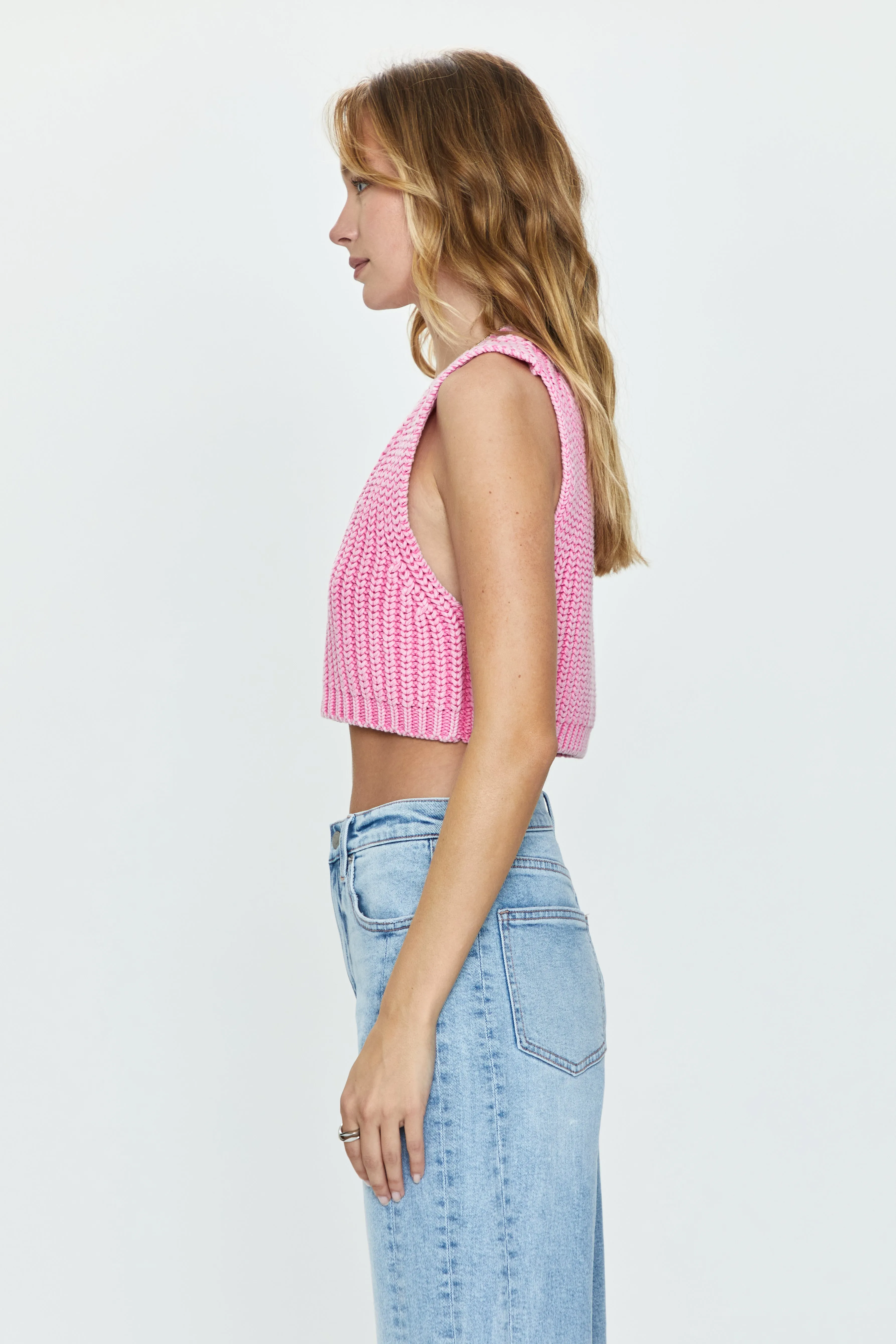 Cora Knit Vest - Pink Cosmos sold by pistola product image thumbnail 4