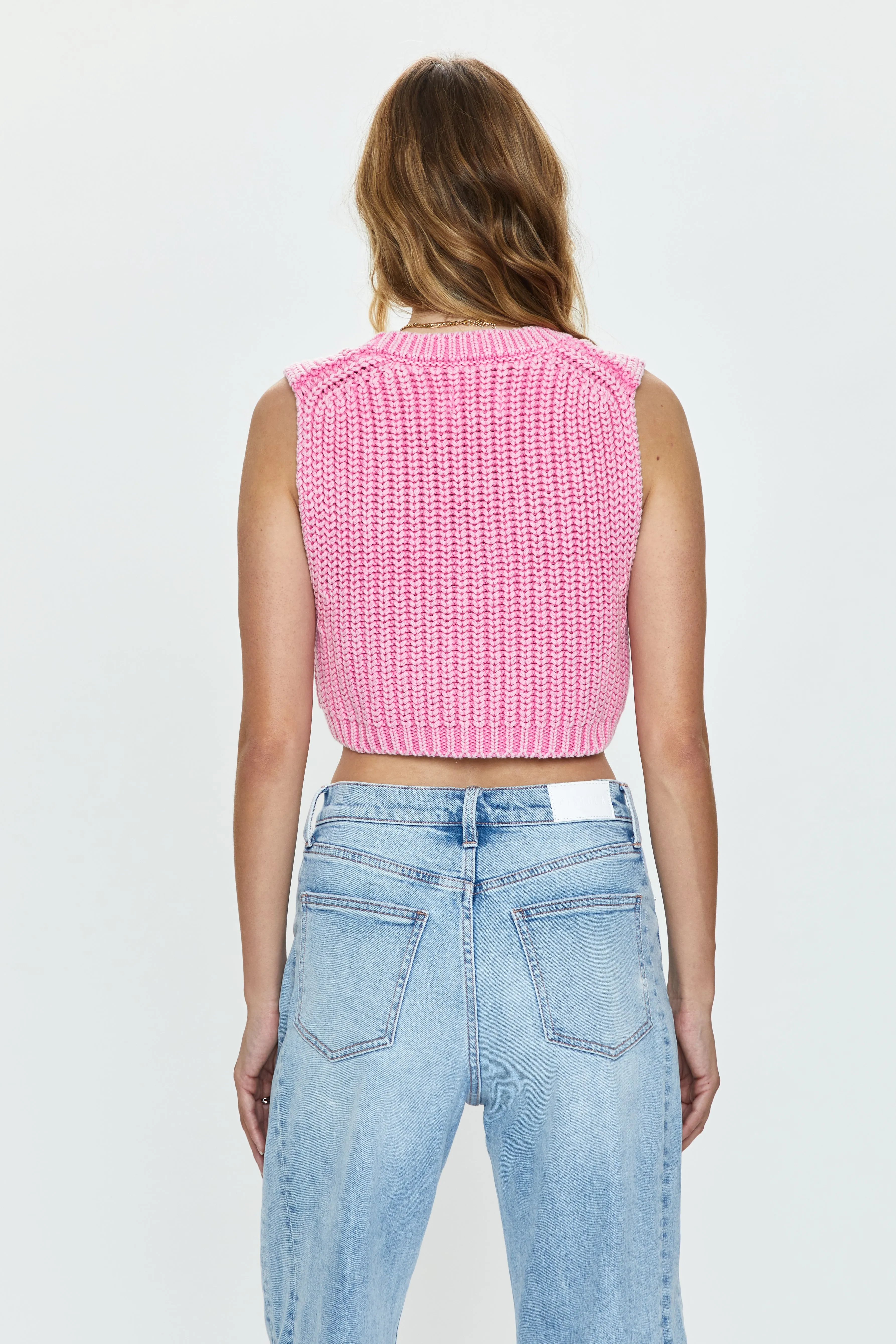 Cora Knit Vest - Pink Cosmos sold by pistola product image thumbnail 5