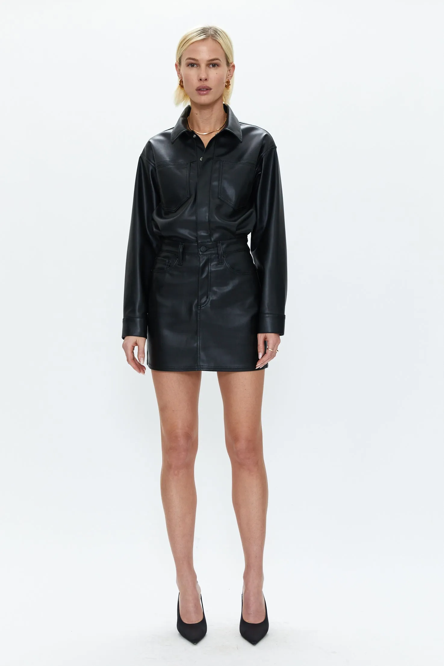Nina Long Sleeve Mini Dress - Slate Black sold by pistola product image thumbnail 2