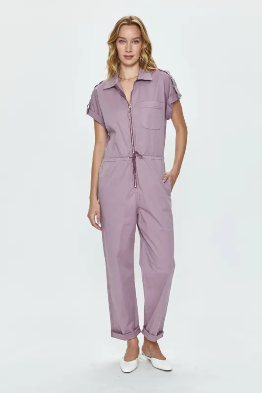 Jordan Zip Front Jumpsuit - Lilac Dust sold by pistola