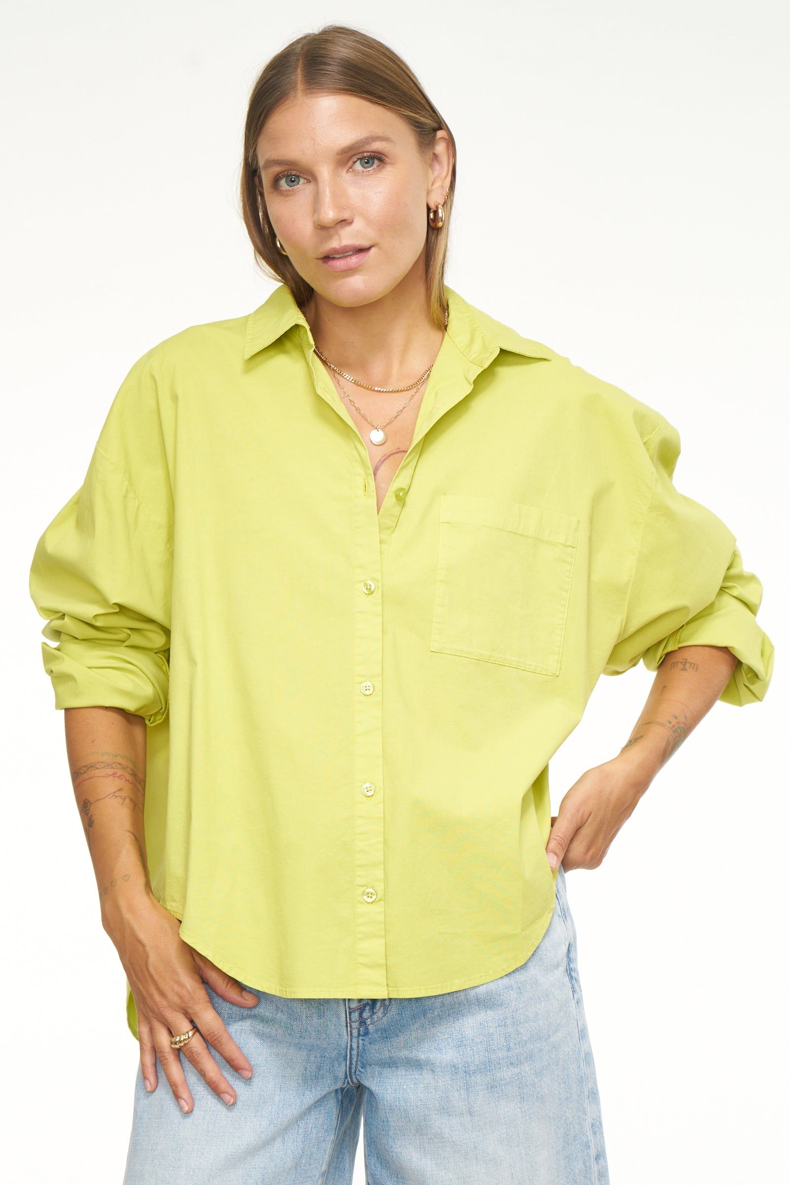 Sloane Oversized Button Down Shirt - Margarita sold by pistola