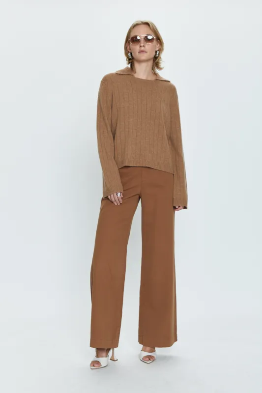 Jasmine High Rise Wide Leg Trouser - Sepia sold by pistola
