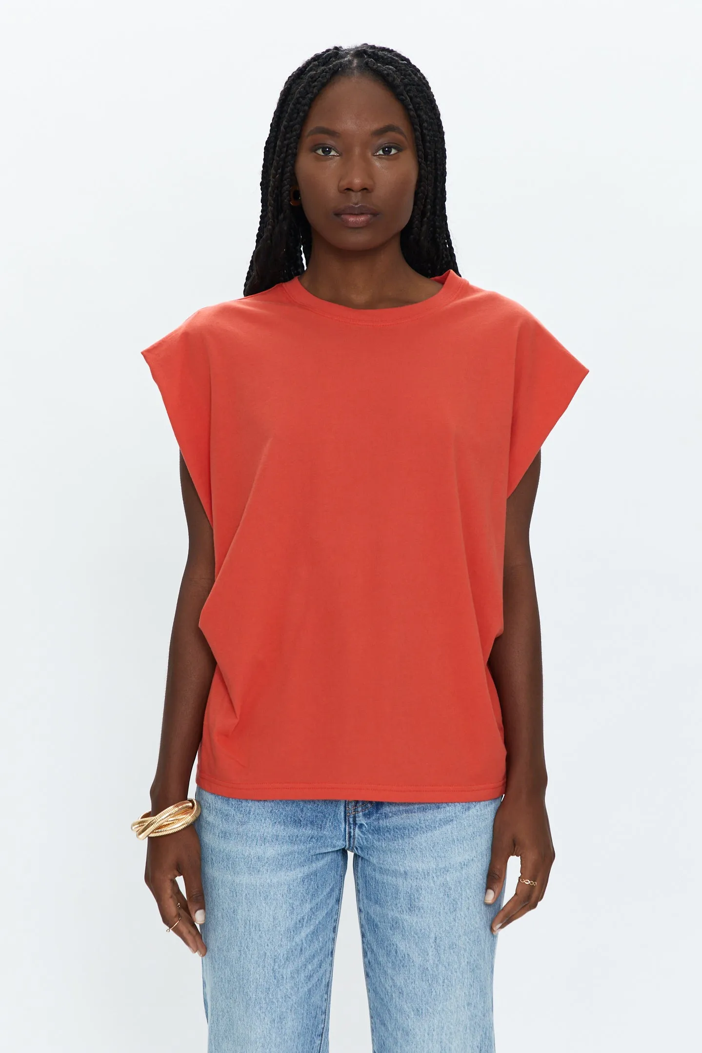 Trina Muscle Tee - Poppy sold by pistola
