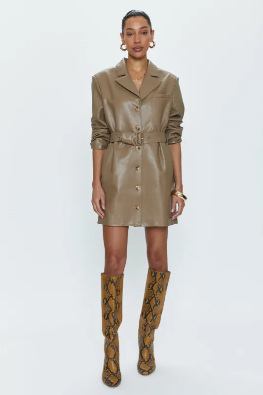 Romina Belted Blazer Dress - Taupe sold by pistola