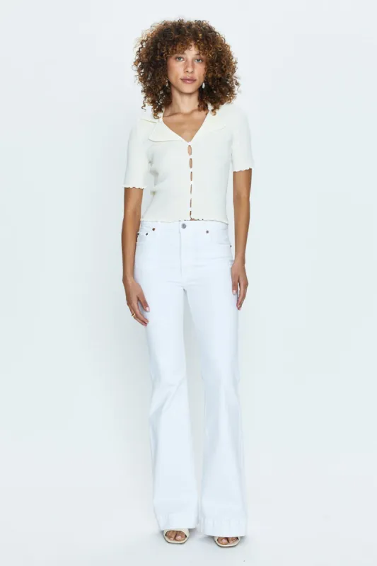 Kinsley Mid Rise Ultra Flare Jean - Le Blanc sold by pistola